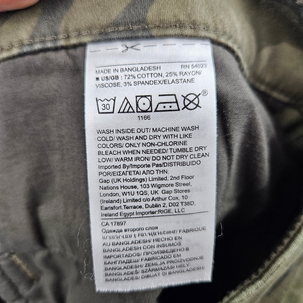 Banana Republic Sloan Camo Slim Fit Pants Green Size 6 Punk - Picture 5 of 5